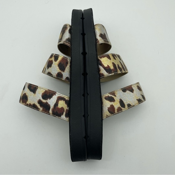 NWT Metallic Platform Leopard Devin Sandals, Sz 6 - Picture 5 of 10